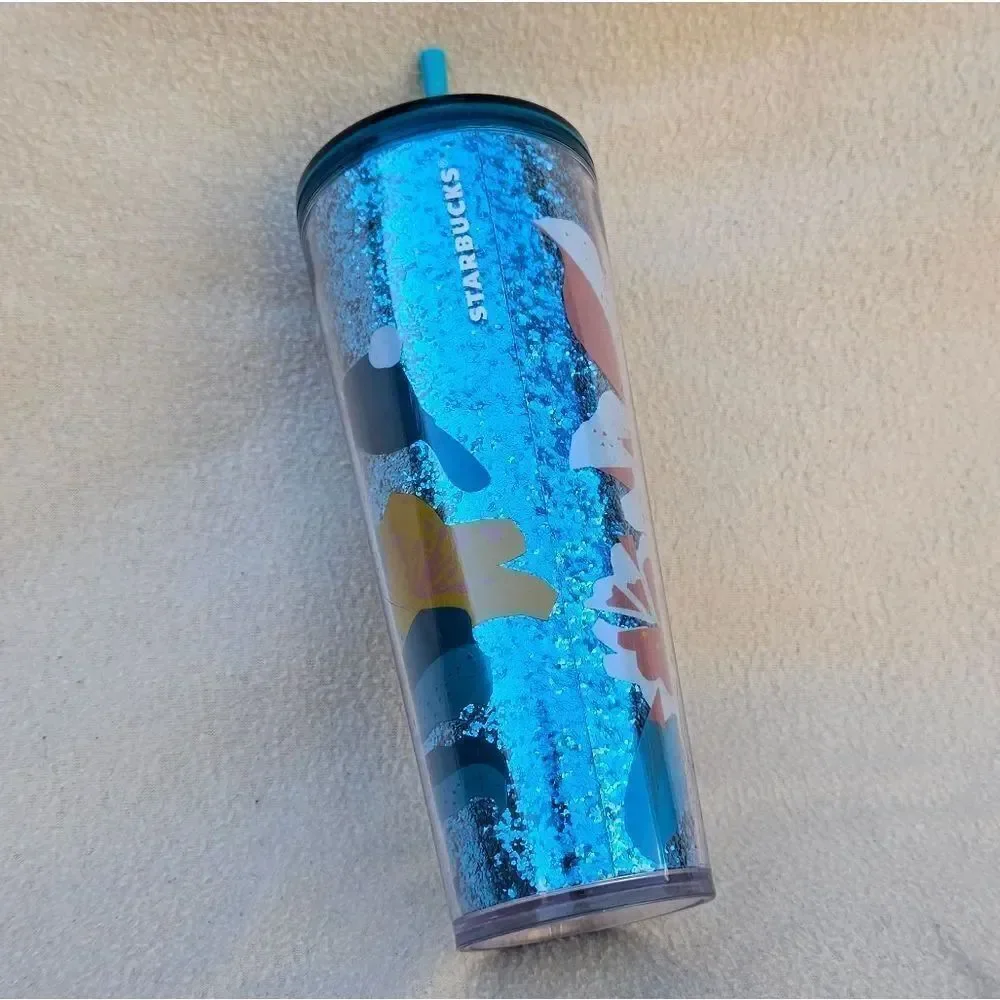 Starbucks Glitter Blue Bunny Tumbler 24oz
